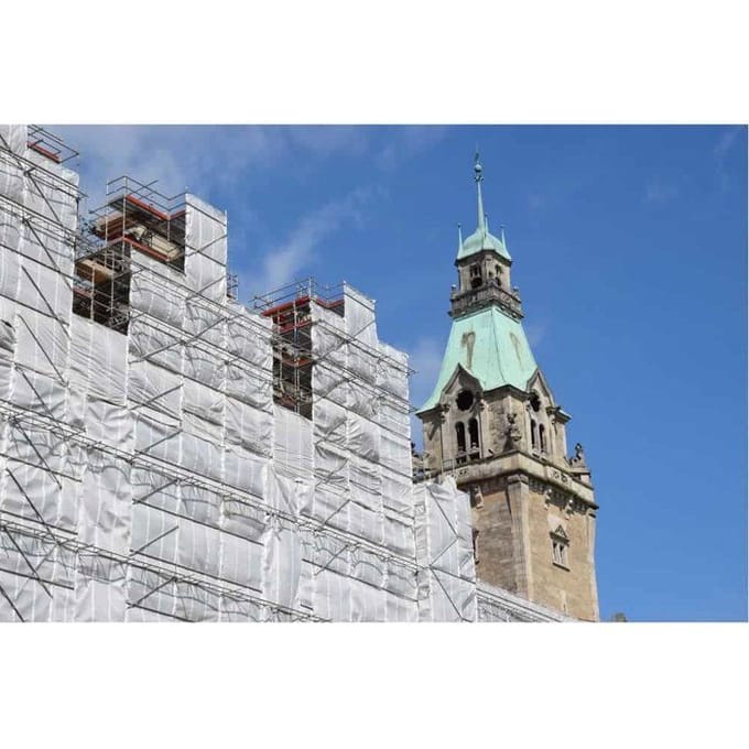 Bâche de chantier 2,10 x 10 m, 150 g/m², blanc - Protection Imperméable et Résistante