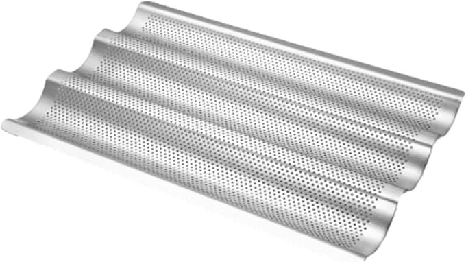 Franse Broodbakpan - Broodvorm Bakplaat - Brood Bakken - Geperforeerd Ontwerp - 389 x 253 cm - Zilver
