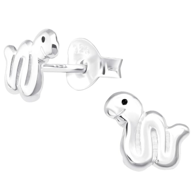 Joy|S - Zilveren slang oorbellen - 7 mm - kinderoorbellen