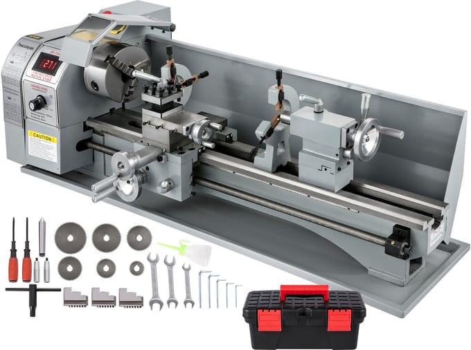 VEVOR Mini Draaibank Metaal 220x750mm Mini Draaibank voor Metaalbewerking