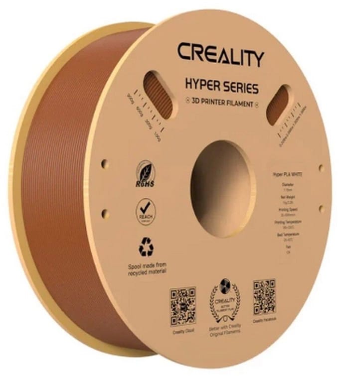 Creality Hyper PLA bruin 1 kg, hogesnelheid 30-600 mm/s, dimensionele nauwkeurigheid +/-0,02 mm, compatibel met de meeste FDM 3D-printers, 1 kg (2,2
