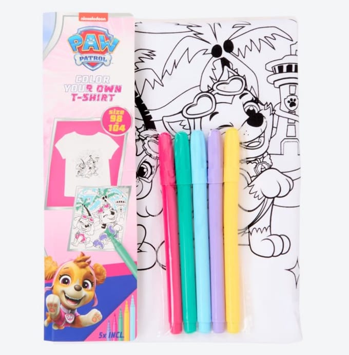 Paw Patrol Skye Kleur je eigen T-shirt Maat 98-104
