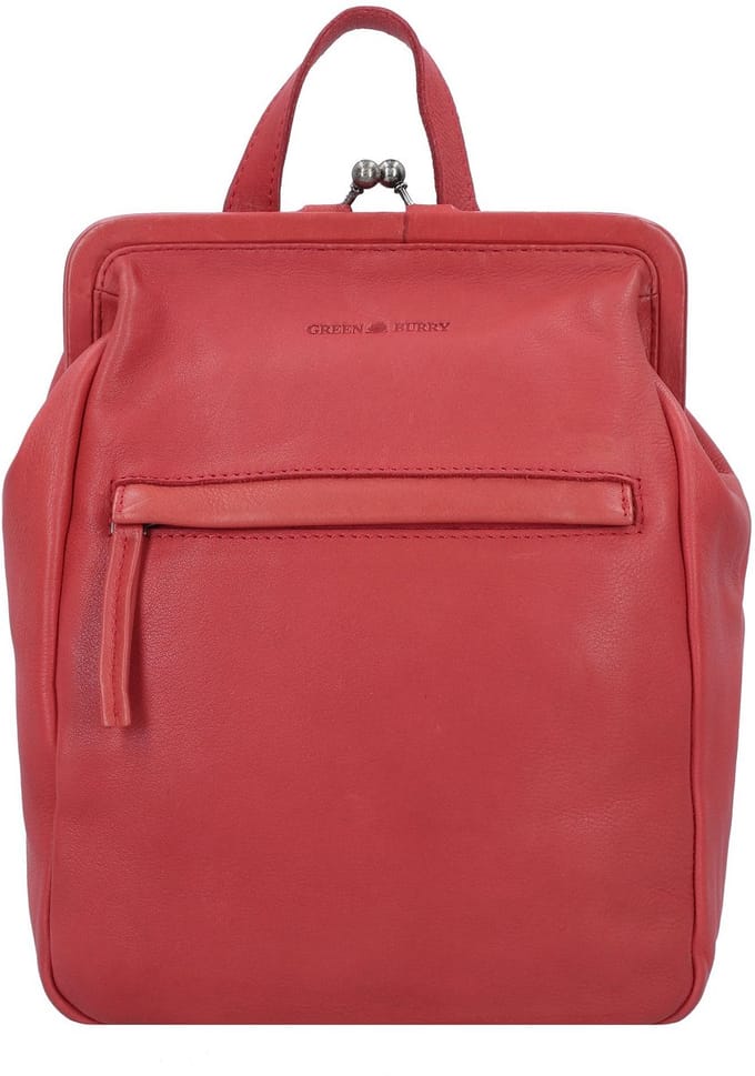 Greenburry Vintage washed Stad rugzak Leder 27 cm - bloodred