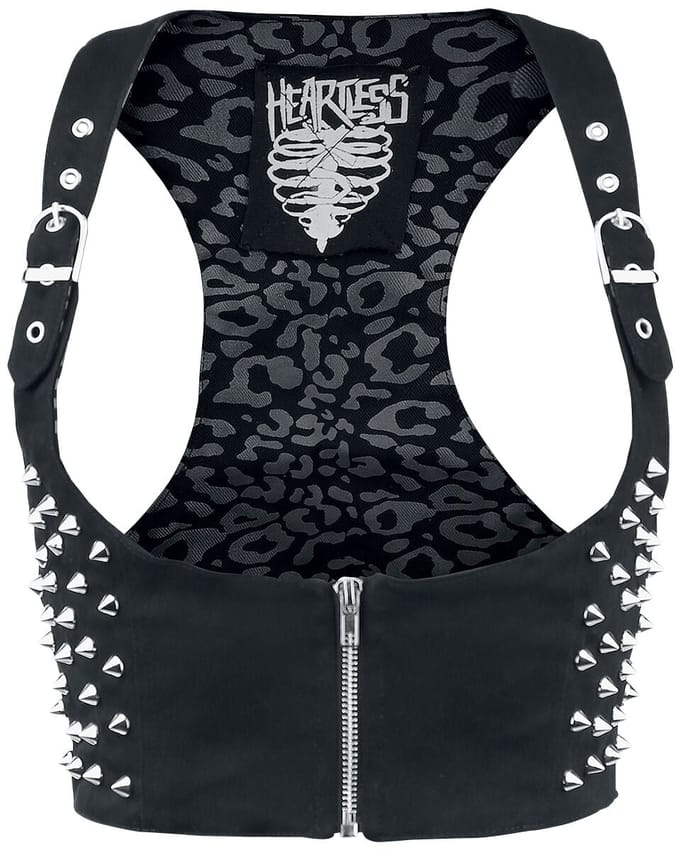 Heartless - Gothic Bodywarmer - Devina - S tot XL - voor Vrouwen - zwart