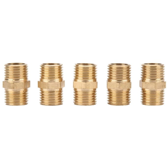 1 2 Messing Pijpfitting Zeskant Nippel Waterbuis Verbindingsaccessoires (5 stuks)