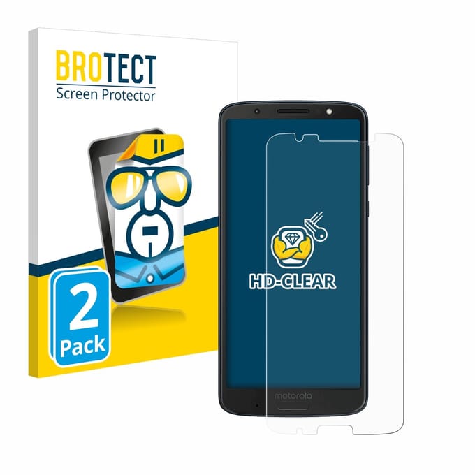 BROTECT - Screenprotector voor Motorola Moto G6 Plus - Folie Beschermfolie transparant 2 Stuks