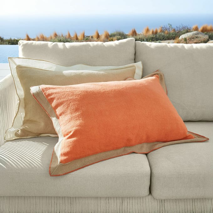 LOBERON Kussenhoes set van 2 Florcelles beige/terracotta