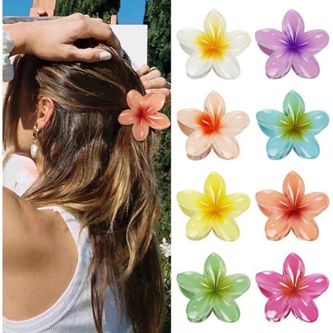 Haarspeldjes - Set van 8 - Bloemenmotief - Antislip - Meerkleurig schoon