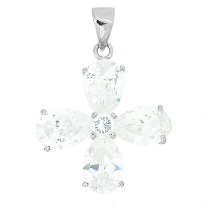 Blinx Jewels Zilveren Hanger Bloem Stenen Zirkonia