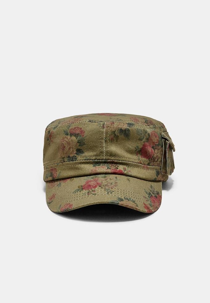 Stradivarius Pet met bloemenprint  Kaki OS