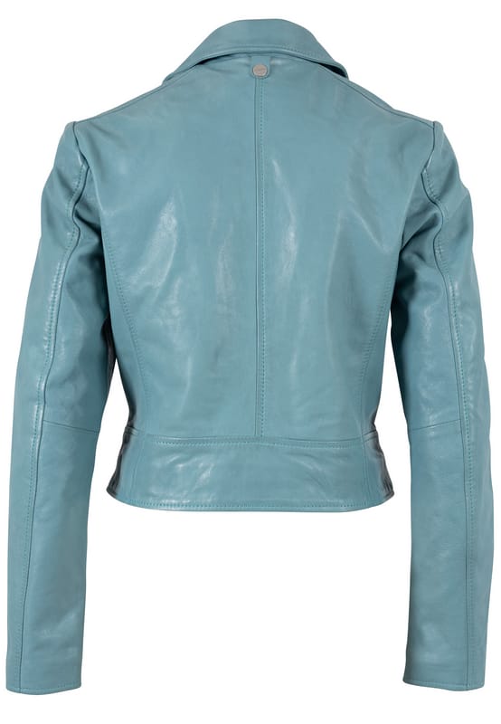 Mauritius Lederen jas - MWKalea - S tot XL - voor Vrouwen - lichtblauw