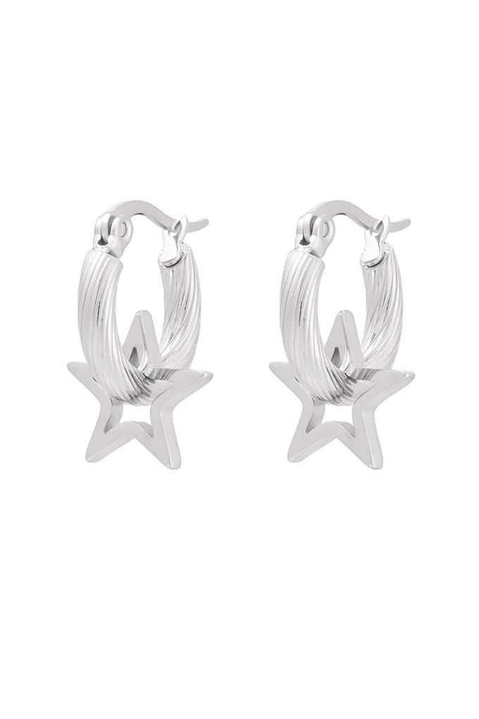 Bijoutheek Oorringen Ster Zilver