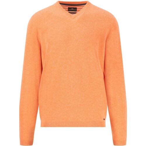 Fynch-Hatton Trui V-Neck Air Cotton Sunny Orange / male