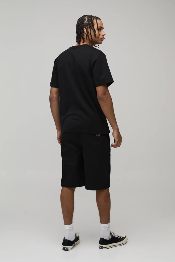 Relaxed Fit Pleat Front Work 365 Jort | Black | Size 44