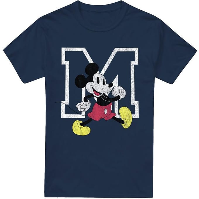 Disney Heren Mickey Mouse Classic Walk T-Shirt (Marine)