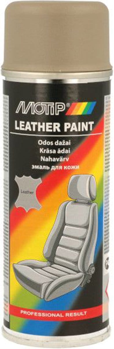 MoTip Leerverf BEIGE-BRUIN spuitbus 200ml