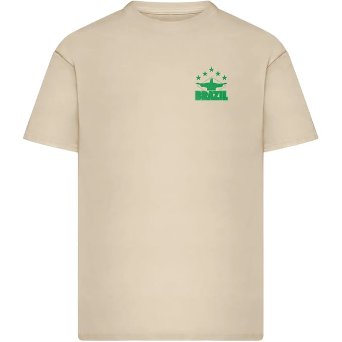 Mister Tee - Iconic Brazil Oversize Heren Tshirt - S - Creme