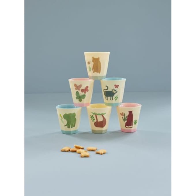 Rice melamine beker small sweet jungle print, assorti
