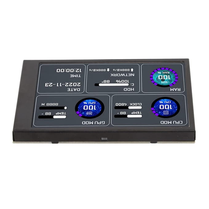 Computertemperatuurmonitor 3,5 inch IPS Dubbele USB C Thema-editor Aanpasbare lay-out PC CPU Data Monitor