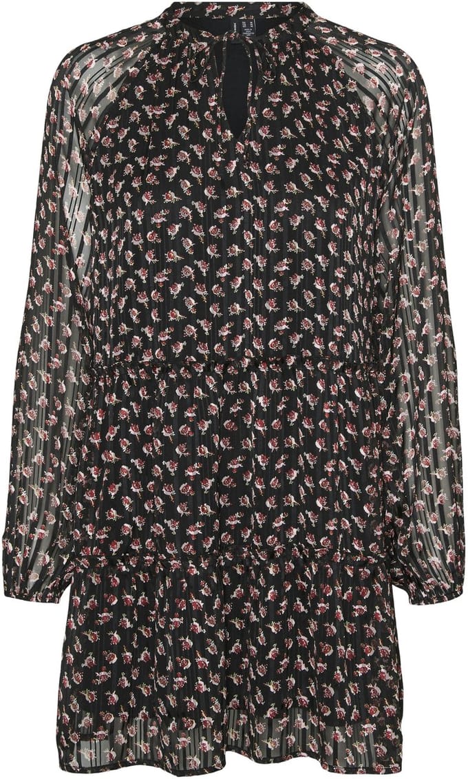 VERO MODA - VMSOFIA L/S V-NECK SHORT DRESS WVN POP7 - Dames - Mini jurken