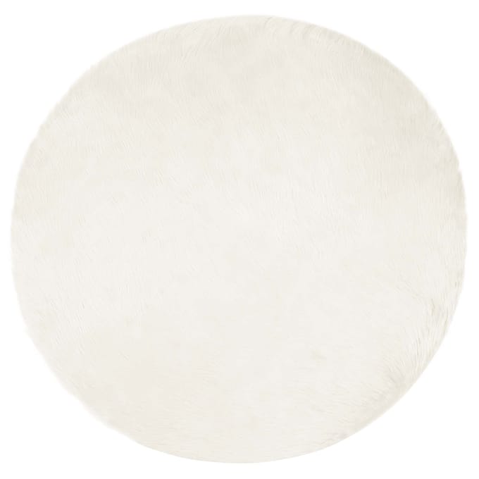 vidaXL - Tapijt - van - imitatie - schapenvacht - TAFALLA - Wit - Ø - 80 - cm - Polyester