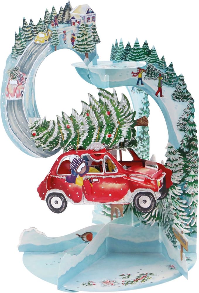 Pendulum Card (kerstkaart) met envelop - Driving Home For Christmas