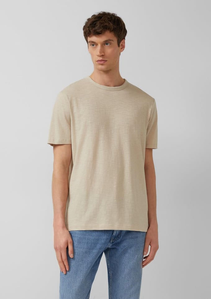 T-shirt van zacht gemengd katoenjersey met logodetail s.Oliver