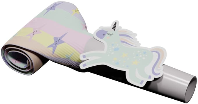 Roltongen Unicorns & Rainbows 24cm - 6 stuks