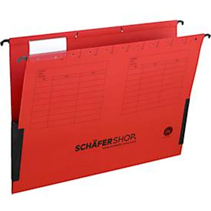 Schäfer Shop Select  hangmappen, voor formaten tot A4, met soufflets aan de zijkant, rood