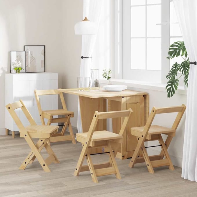 vidaXL - Klapstoelen - 4 - stuks - "Corona" - Waxbruin - Massief - Grenenhout
