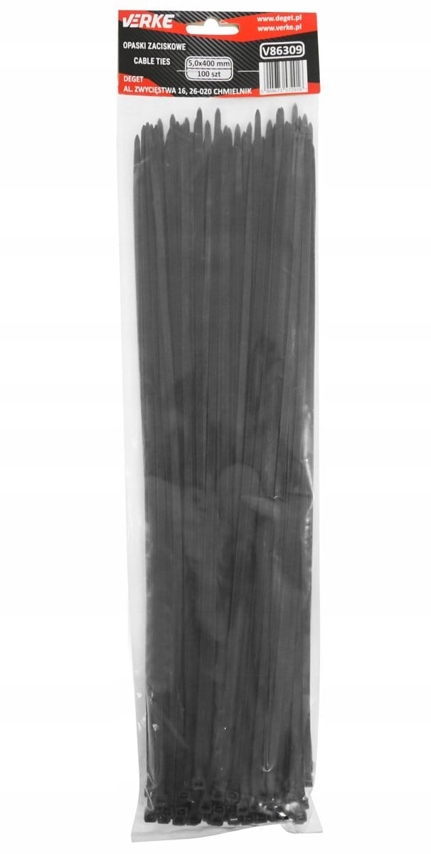 Kabelbinders 5x400mm Zwart - 100 st
