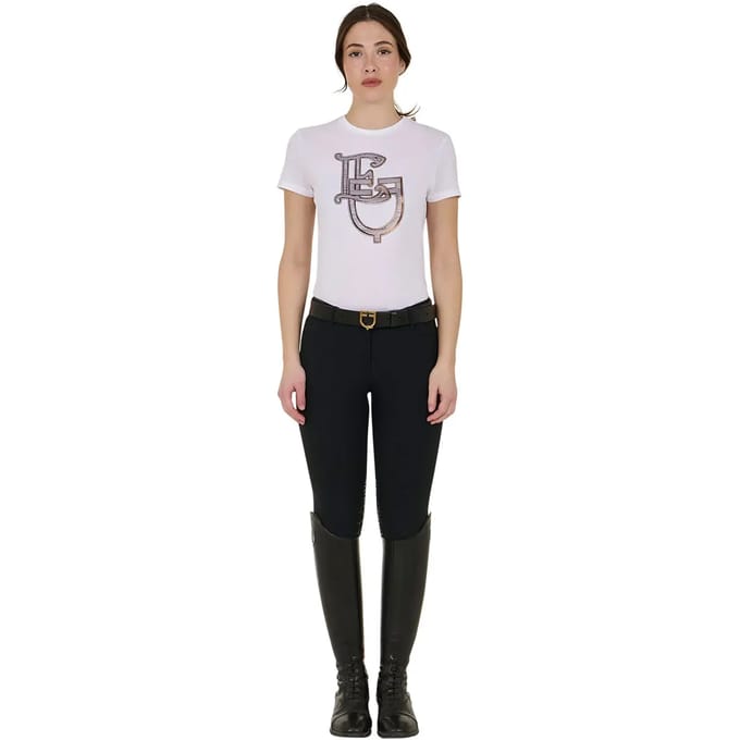 Katoenen dames-T-shirt Equestro Lamina Monogram