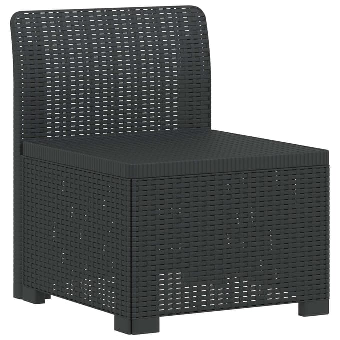 vidaXL - 4-Persoons - Tuin - Sofa - Rattan - Look - PP - Antraciet
