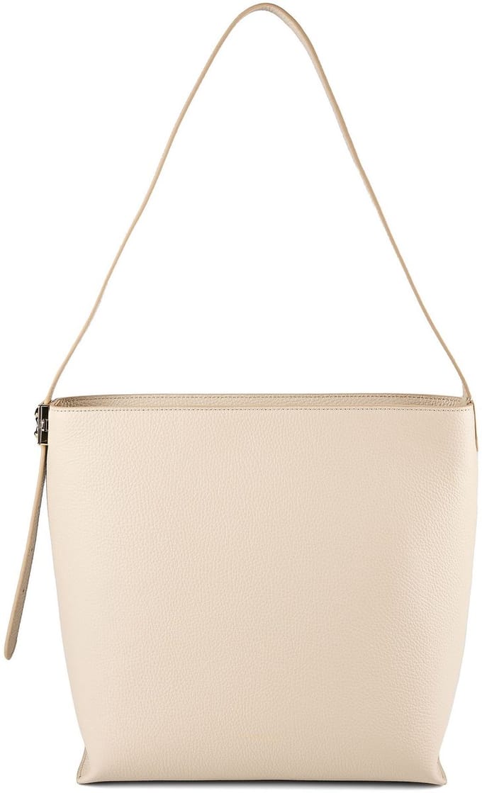 COCCINELLE Leren schoudertas handtas C-Me Lock Handbag Grained Leather Sandshell beige