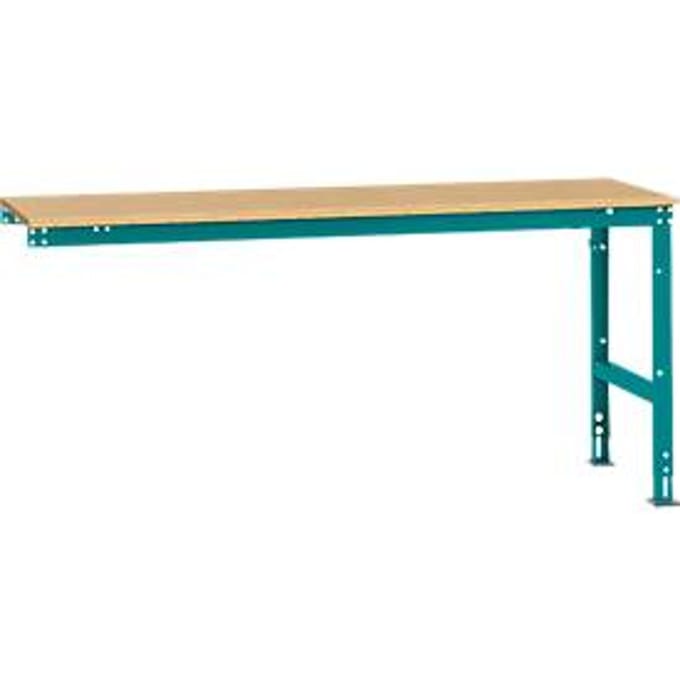 Manuflex AU6115.5021 Werk aanschuiftafel universele standaard met multiplex plaat, bxdxh = 2000 x 800 x 760-870 mm Waterblauw