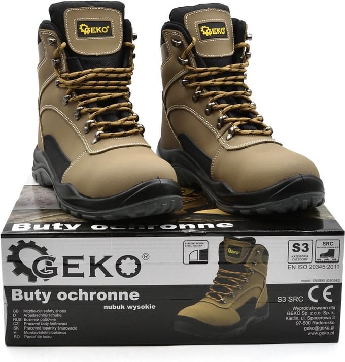 GEKO Nubuck veiligheidsschoenen - S3 bescherming - antislip - maat 45