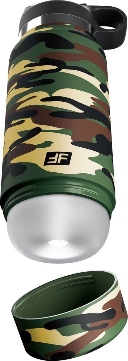 Pipedream - PDX Plus Fap Flask - Happy Camper Discreet Stroker - Frosted/Camouflage