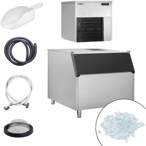 GGM Gastro Flockeneisbereiter - 565 kg / 24 h - inkl. Eisvorratsbehälter Zilver