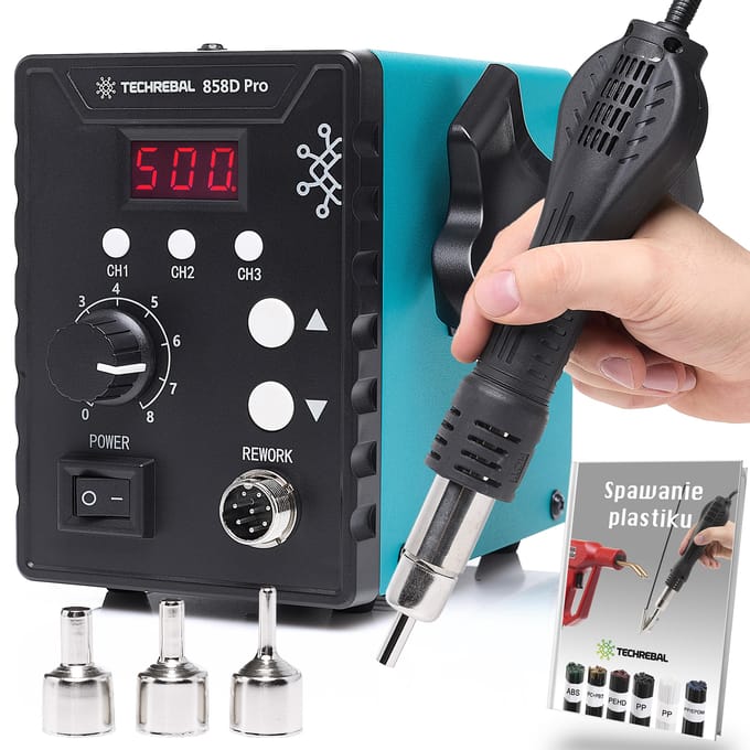 Techrebal 858D Soldeerbout Met Een Set Onderdelen Voor Het Lassen Van Plastic