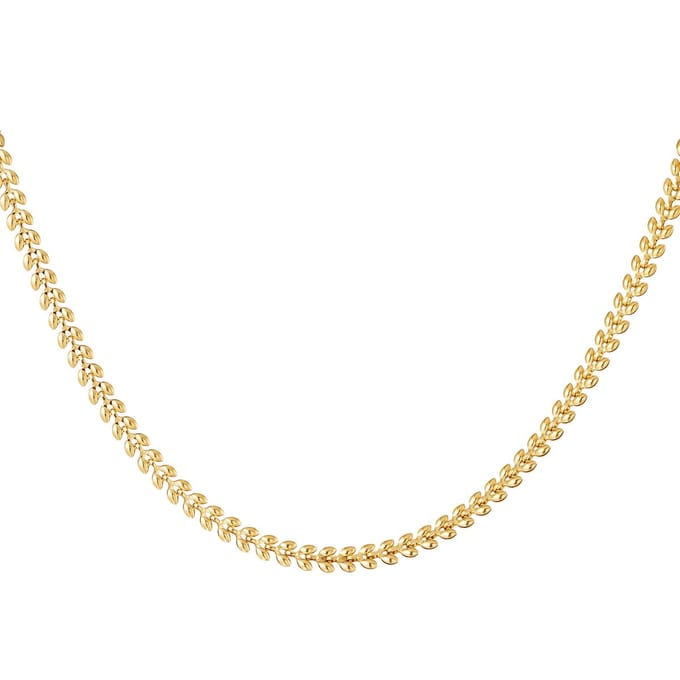 Ketting blaadjes - RVS - Goudkleurig - Yehwang