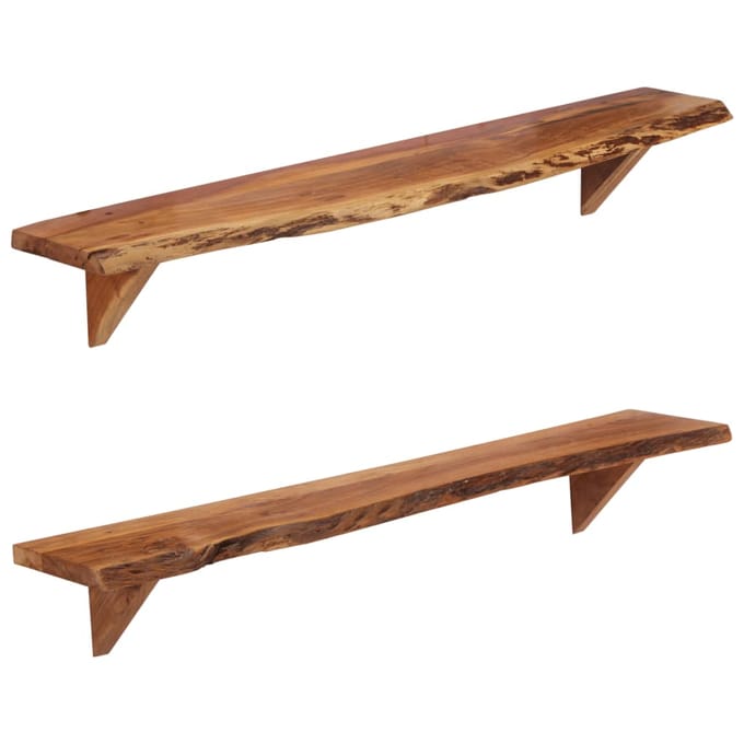 vidaXL - Wandschappen - 2 - st - 110x20x18 - cm - massief - acaciahout