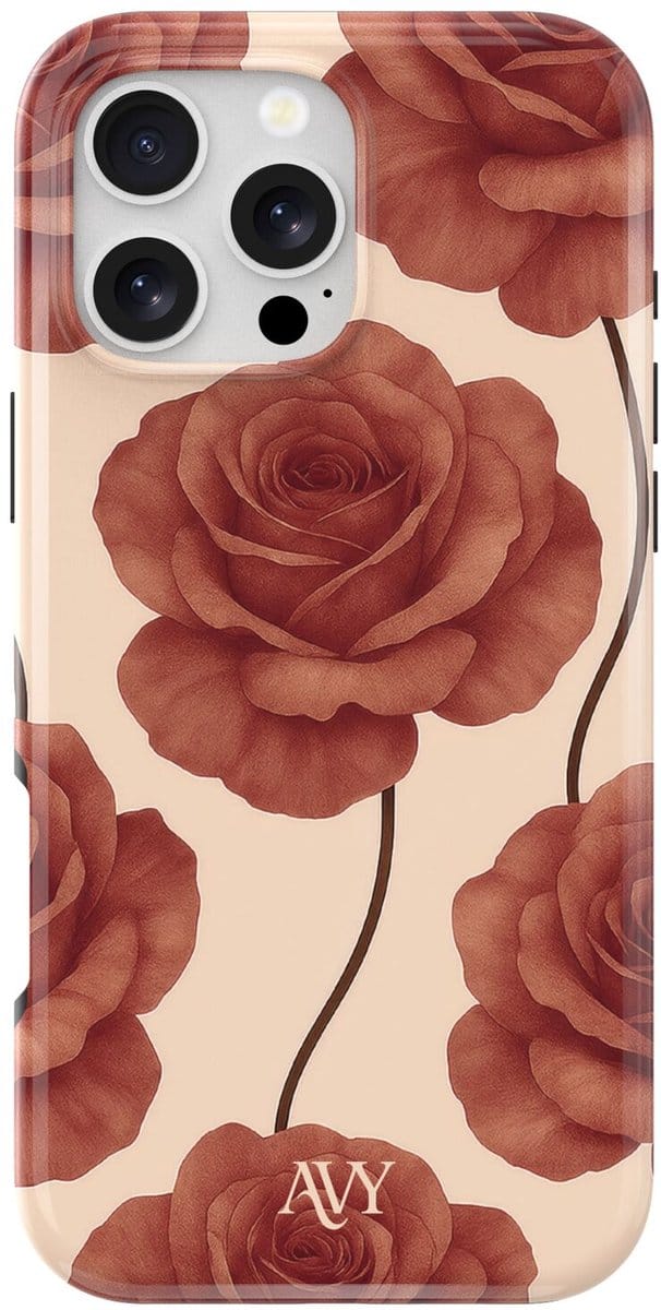 AVY Hard Shell Back Cover | geschikt voor Apple iPhone 16 Pro | Botanique Roses | Compatibel met MagSafe & Qi2