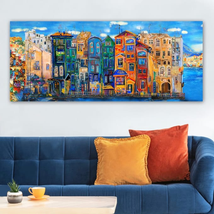 Asir - Decoratief schilderij op canvas - Veelkleurig - 100% canvas - 51 x 122 x 5 cm
