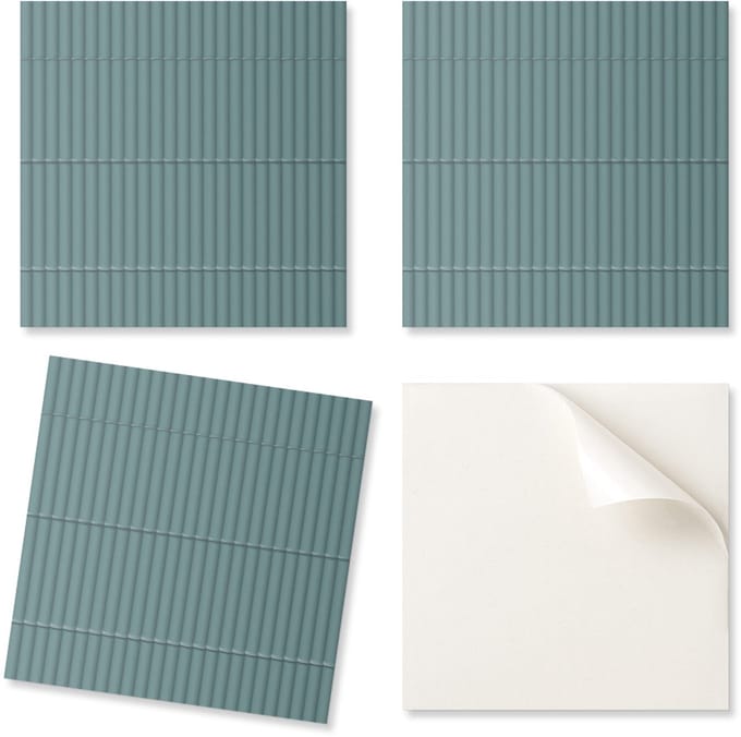Kant-en-klare set bedrukte vinyltegels, parallelle verticale strepen 20x20x20 cm