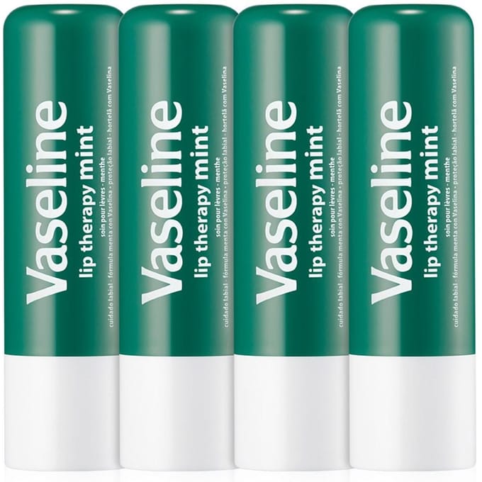 Baume à lèvres Vaseline Lip Therapy Menthe, 4,8 g, 4 pièces white