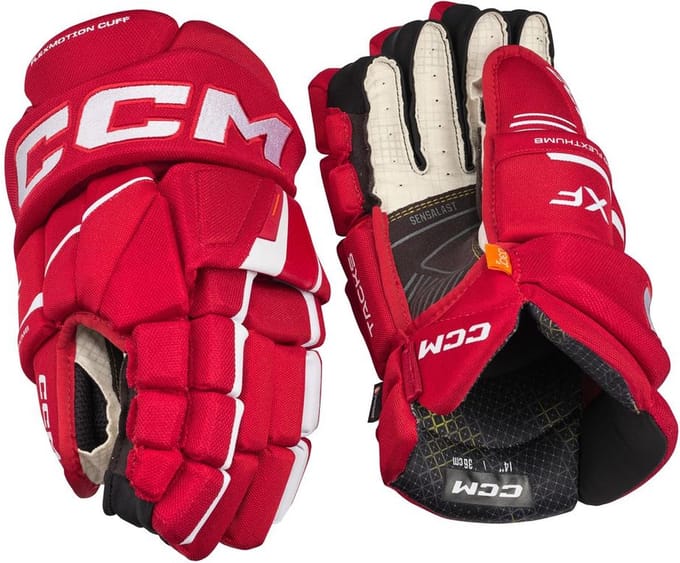 CCM - Tacks XF - IJshockeyhandschoenen - Kinderen - Rood - Wit - 12