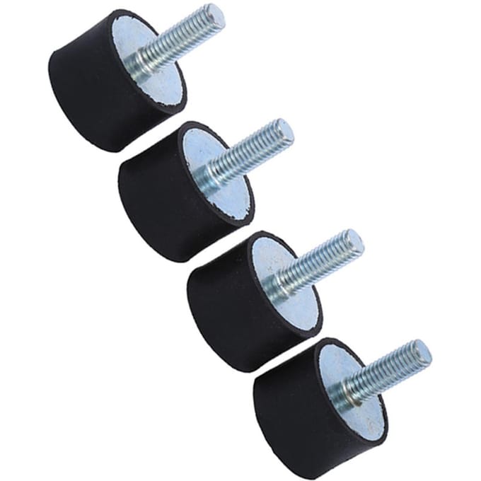 4x Rubberen Trillingsdempers Schokdemper Anti-vibratie Silentblocks Bobines M8 black