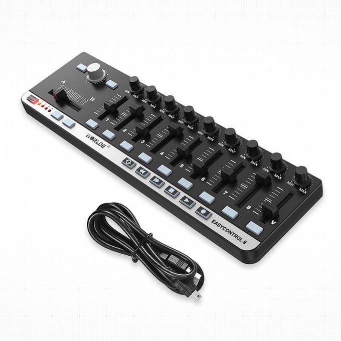 Worlde EasyControl.9 draagbare mini USB 9 Slim-Line Control MIDI-controller