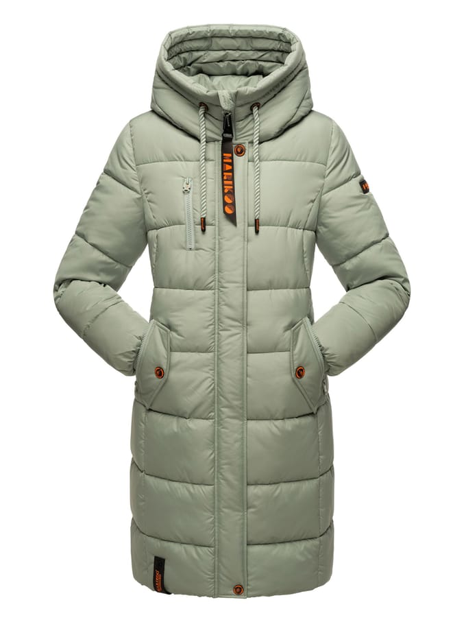 Marikoo dames winterjas – Lange gewatteerde jas met capuchon & zakken