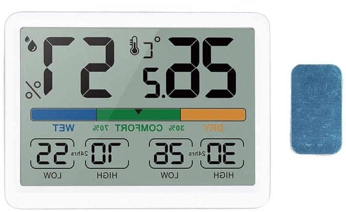 Thermometer Hygrometer - Binnenmeter Meetmeter - Real-time Monitoring - Groot LCD Scherm - 10 x 8 x 3 cm - Wit
